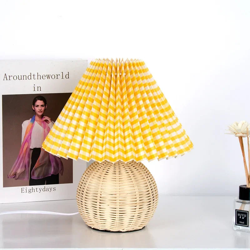 lampe à poser moderne en bois et rotin pour décoration intérieure - vue 13 sur 19