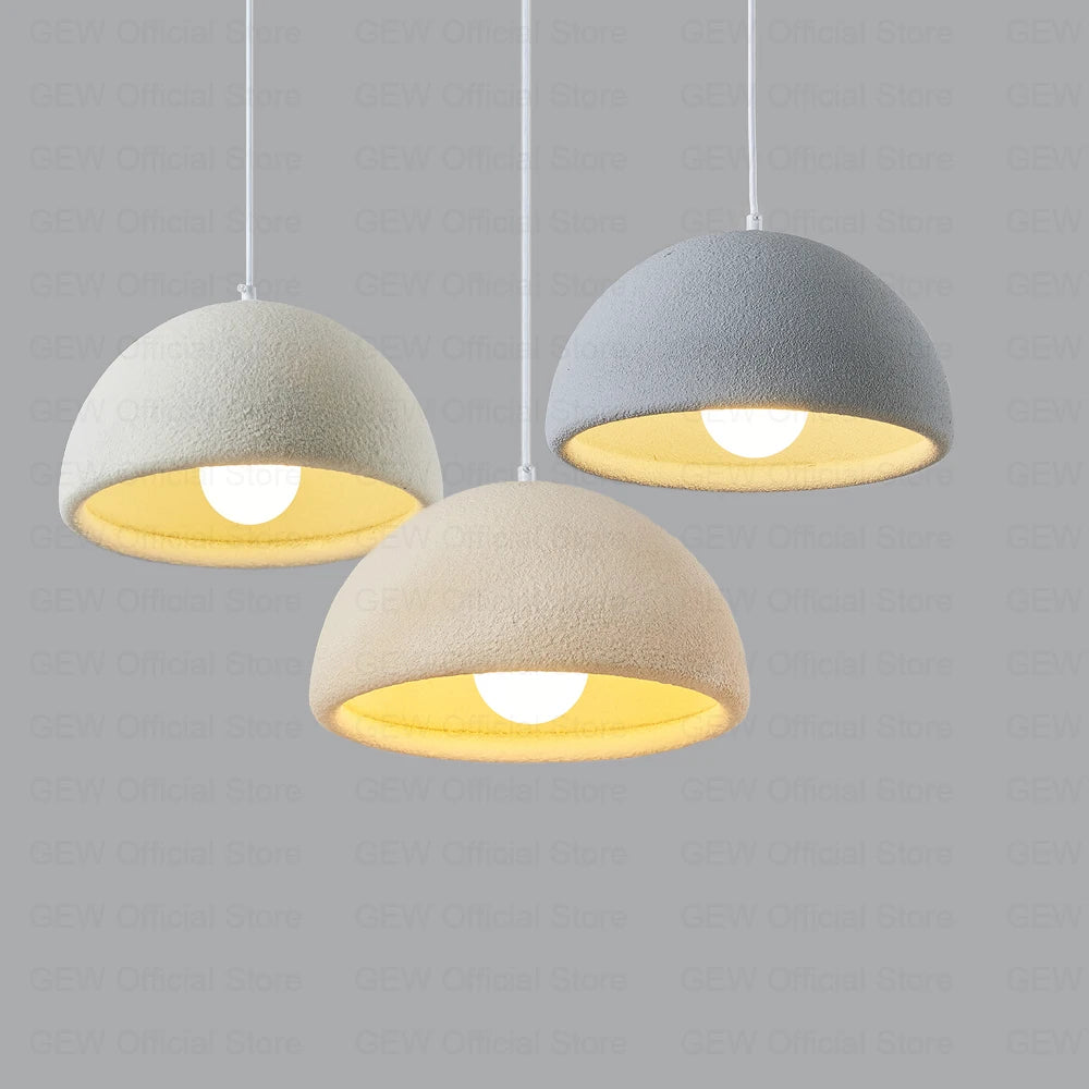 lampe suspendue style wabi-sabi en ciment pour studio ou restaurant - vue 2 sur 10