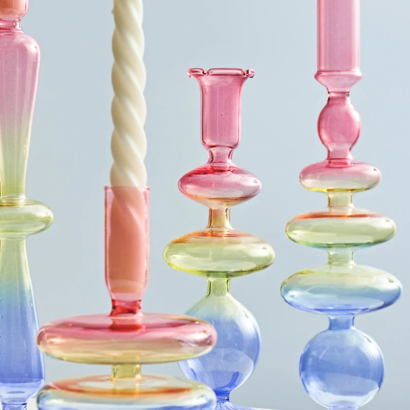 bougeoir en verre pour décorations de fête et mariage - vue 3 sur 16