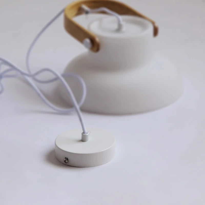 lustre en verre et bois design moderne minimaliste pour intérieur - vue 6 sur 7