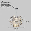 Minimalistischer Kronleuchter aus Glas mit floralem Design für moderne Innenräume