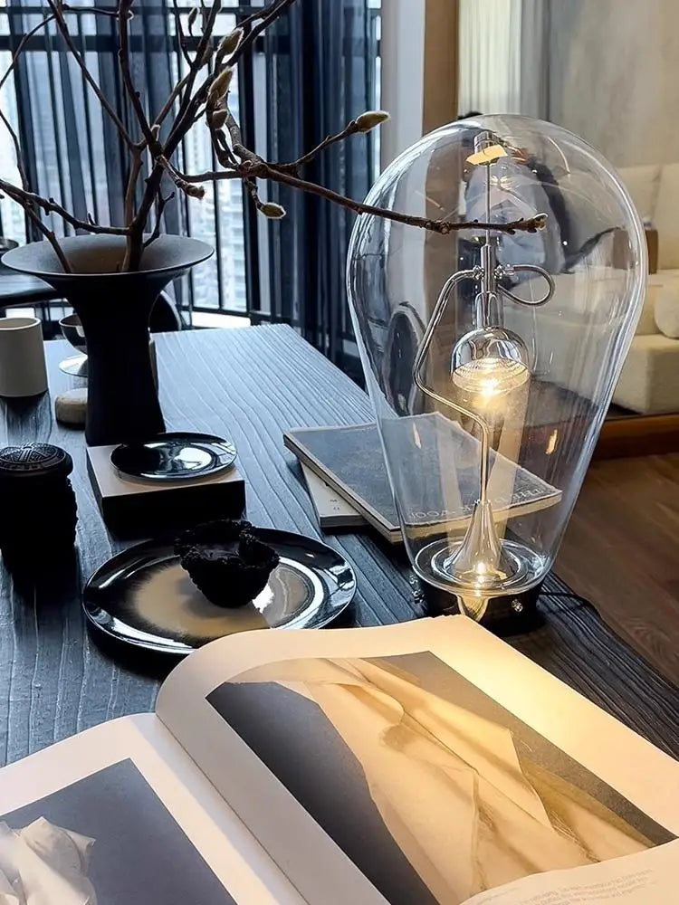 lampe de bureau vintage en verre style industriel tactile - vue 7 sur 8