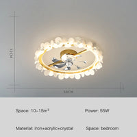ventilateur de plafond moderne avec lumière et contrôle intelligent