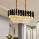 Moderner LED-Kronleuchter aus Kristall in luxuriösem Design – rund oder lang
