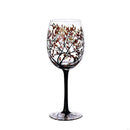 Verre à vin arbre quatre saisons peint main