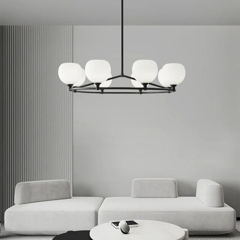 suspension moderne en laiton et verre hauteur réglable - vue 4 sur 12