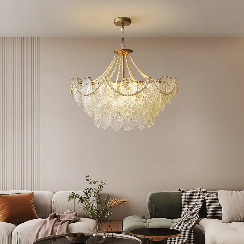 lustre moderne en verre clair pour intérieur élégant - vue 6 sur 18