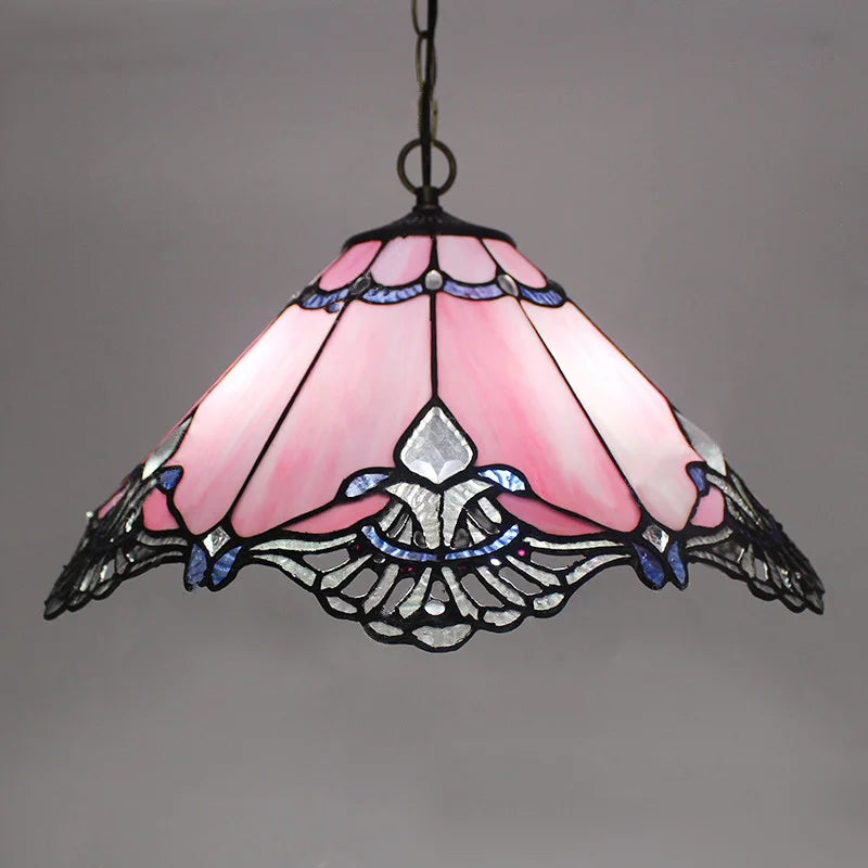 lustre tiffany vitrail style méditerranéen pour intérieur élégant - vue 5 sur 22