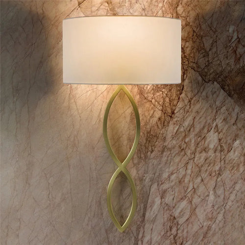 Wandleuchte Caserta Kreis Design aus Stoff für stilvolle Innendekoration - vue 6 sur 15