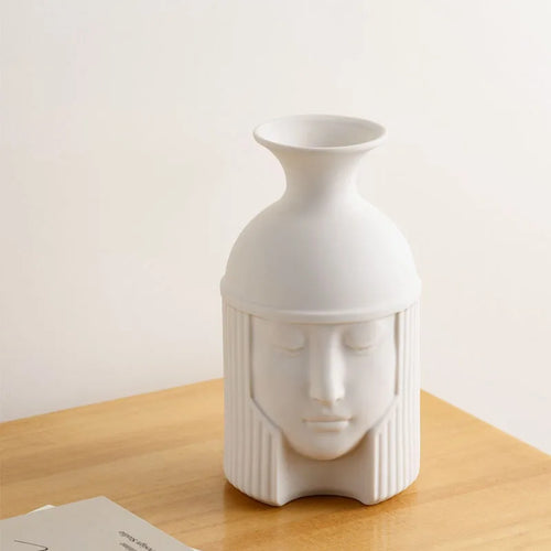 vase en céramique grecque tête humaine pour décoration intérieure