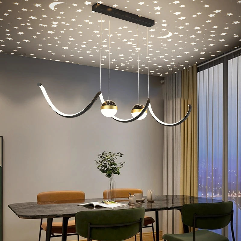 lustre étoile suspension créative pour décoration intérieure - vue 2 sur 8