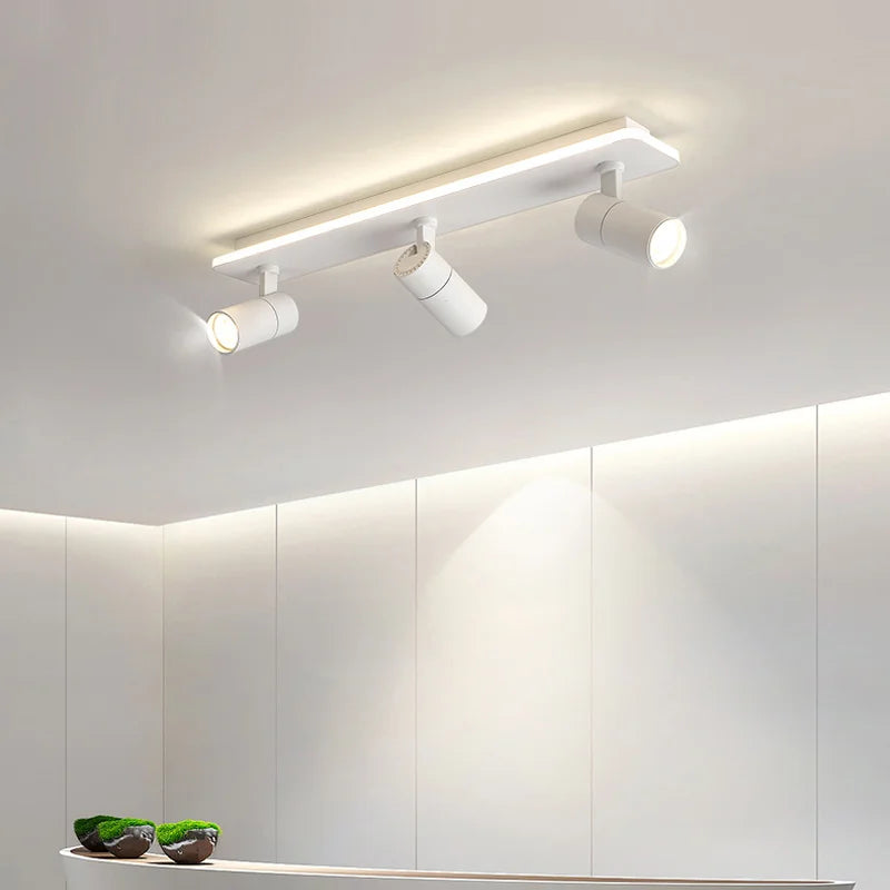 Acrylic Strip LED Chandelier With Spotlight, Used For Living Room, Bedroom, Lighting Fixtures, Kitchen Decoration, Black - vue 3 sur 15