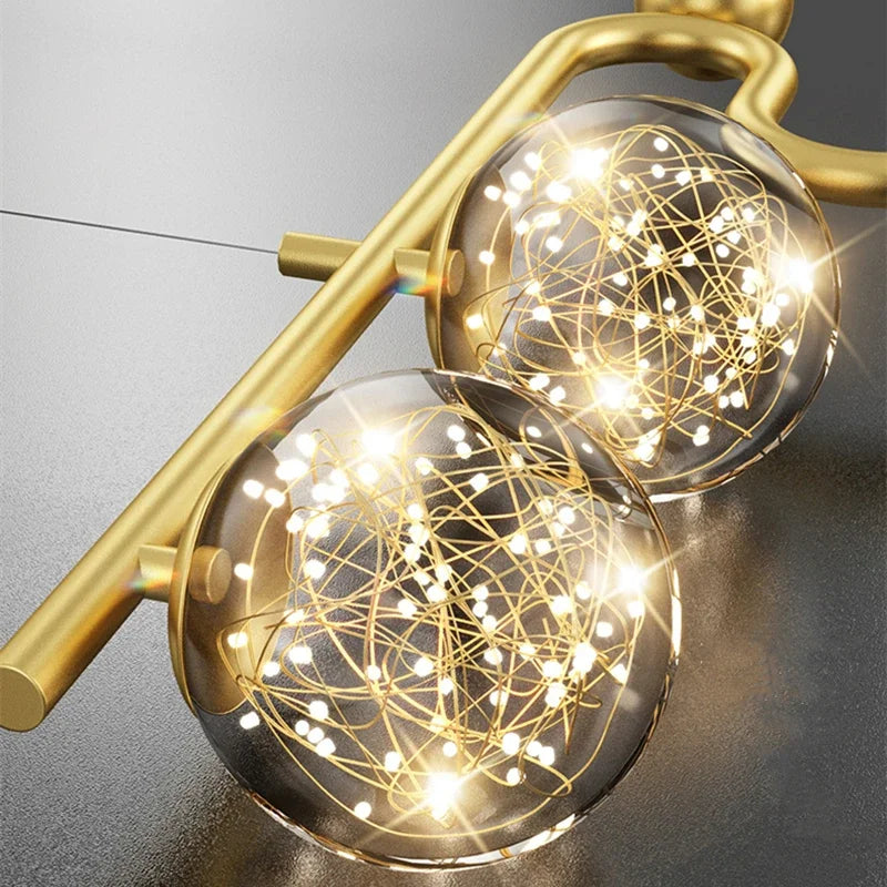 suspension moderne en forme de boule de verre décorative - vue 6 sur 10