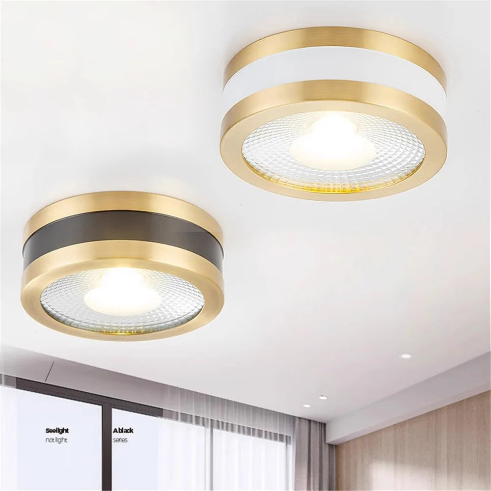 plafonnier led ultra fin en cuivre pour décoration intérieure moderne - vue 4 sur 12