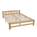 VSOGA 140/90 x 200 Cm, Solid Solid Wood Bed, Futon Bed, Double Bed, Solid Wood Natural Bed with Headboard and Slatted Frames,