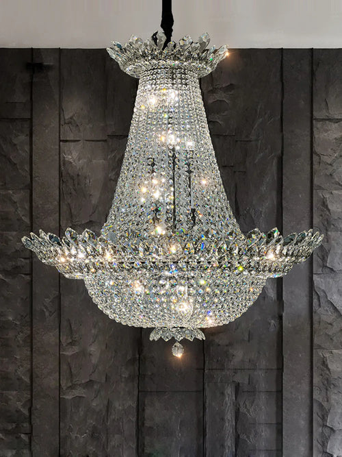 lustre led k9 cristal palace à intensité variable pour un éclairage élégant