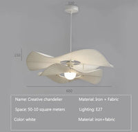 lustre Design nordique tissu LED lumières chambre salon salle à manger décoration maison fleur