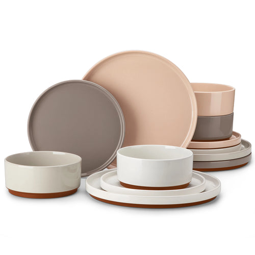 Service de table porcelaine assiettes bols bord relevé