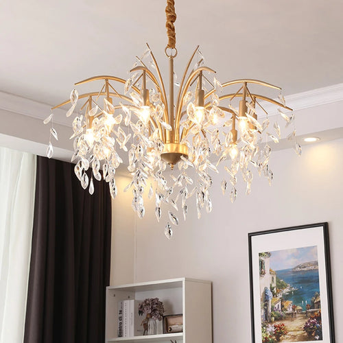 Nordischer LED-Kronleuchter aus Kristall, luxuriöse Dekoration - vue 3 sur 14