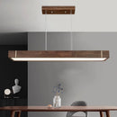 Moderner LED-Kronleuchter aus dunklem Holz für die Innendekoration