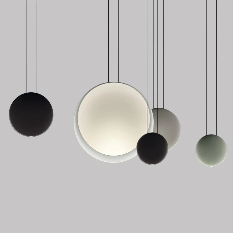 Barre nordique suspension LED lumière moderne canapé goutte lumière ronde résine Lustre lampe suspendue salle à manger suspension LED luminaires - vue 4 sur 19