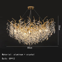Applique murale led moderne en cristal et aluminium doré art déco