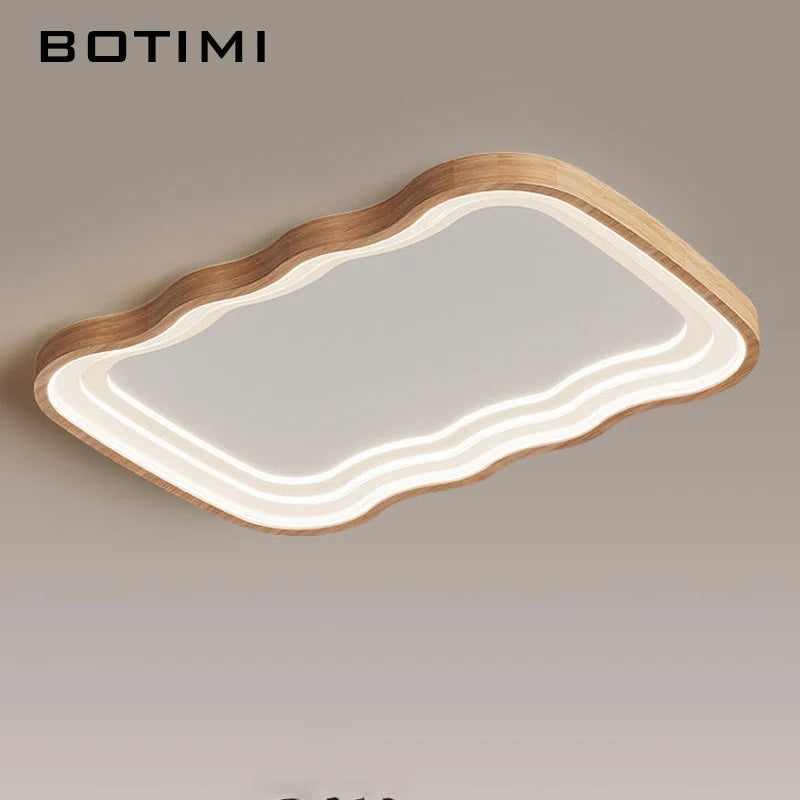 Plafonnier LED rectangulaire en bois - vue 2 sur 11