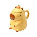 Mug capybara cartoon céramique avec couvercle grande capacité