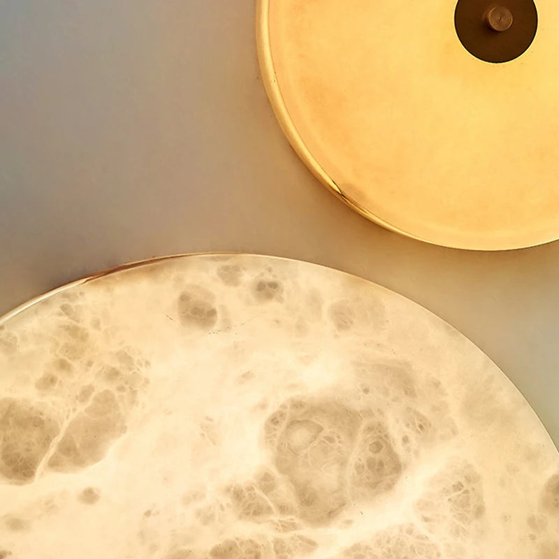 Applique murale ronde en marbre Led salon chevet escalier applique Restaurant hôtel décor éclairage chaud neutre blanc froid - vue 7 sur 8