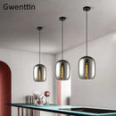 Pendelleuchte aus getöntem Glas für moderne Wohnräume