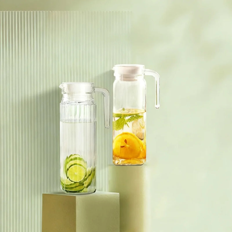 carafe eau froide verre strié carré 1100ml
