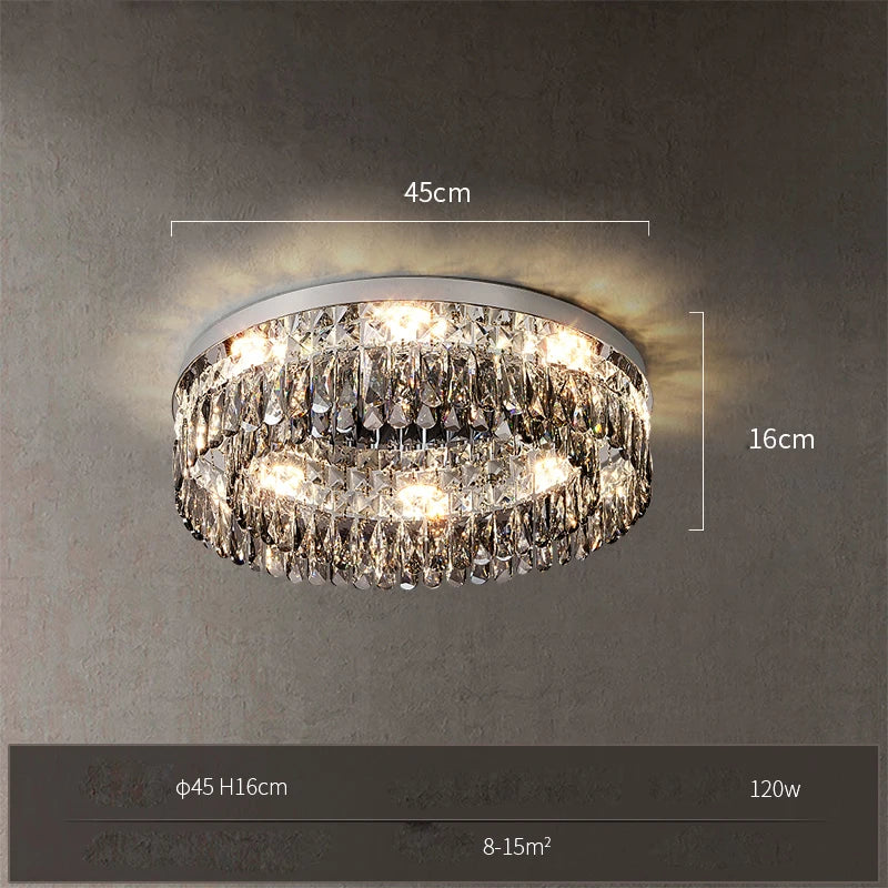 LED-Deckenleuchte quadratisch rechteckig Kristall gold dimmbar - vue 11 sur 18