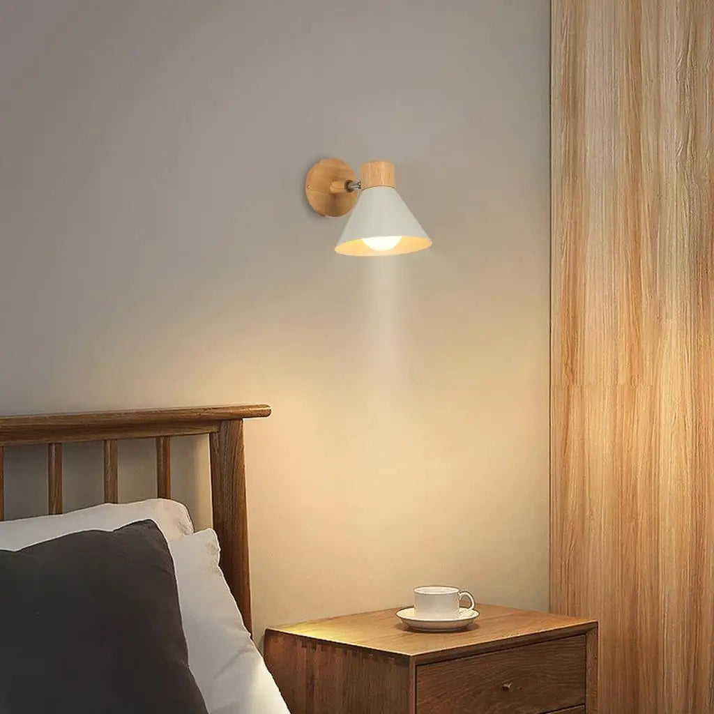 applique murale led nordique bois moderne décor maison - vue 6 sur 23