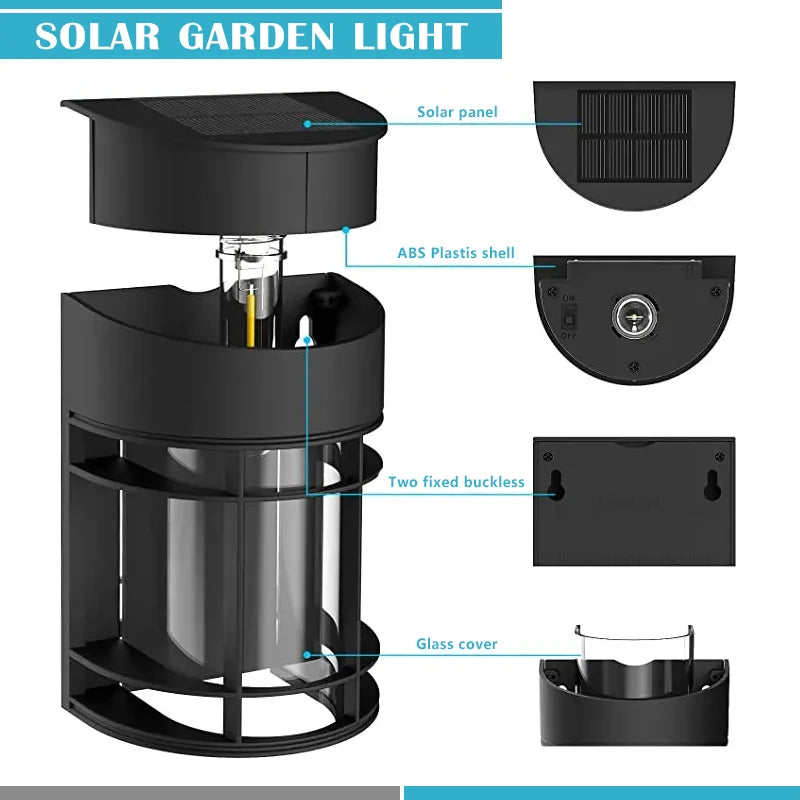 lumière solaire led extérieure pour clôture et paysage - vue 6 sur 8
