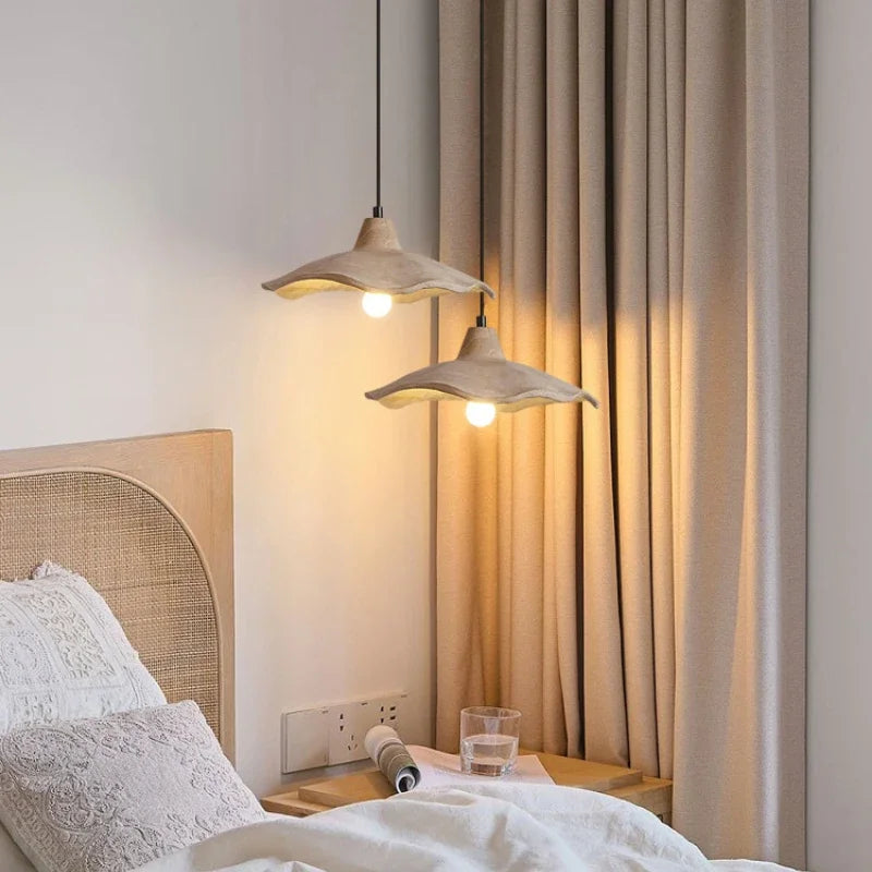 Japanese style calm breeze pendant light, bedroom bedside micro cement pendant light, homestay restaurant LED light
