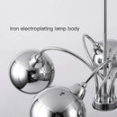 lustre nordique en chrome avec lampes à globe décoratives