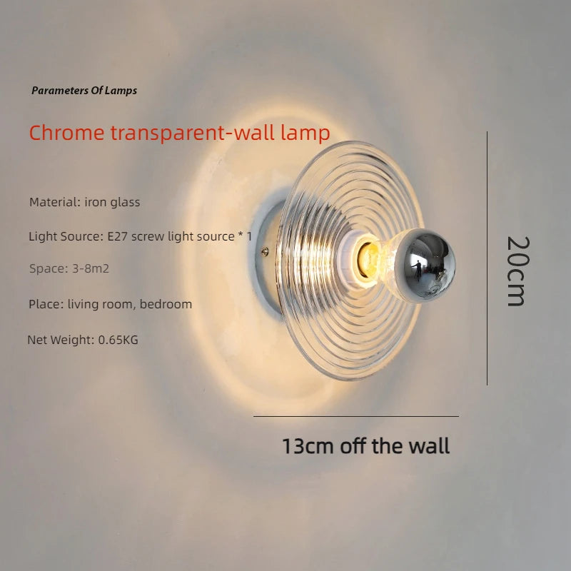 LED-Wandleuchte aus gewelltem Glas im nordischen Stil für stimmungsvolle Dekoration