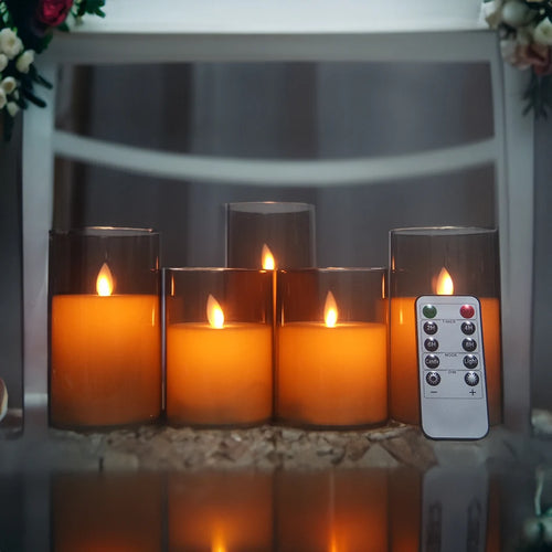 3pcs/set USB Rechargeable Led Pillar Candle,Flameless Remote control,Timer LED Candle Light table decorative,Christmas Candles - vue 4 sur 7
