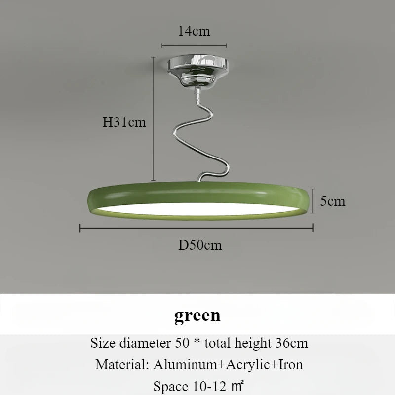 lustre moderne simple style nordique en aluminium avec lumières LED - vue 15 sur 18