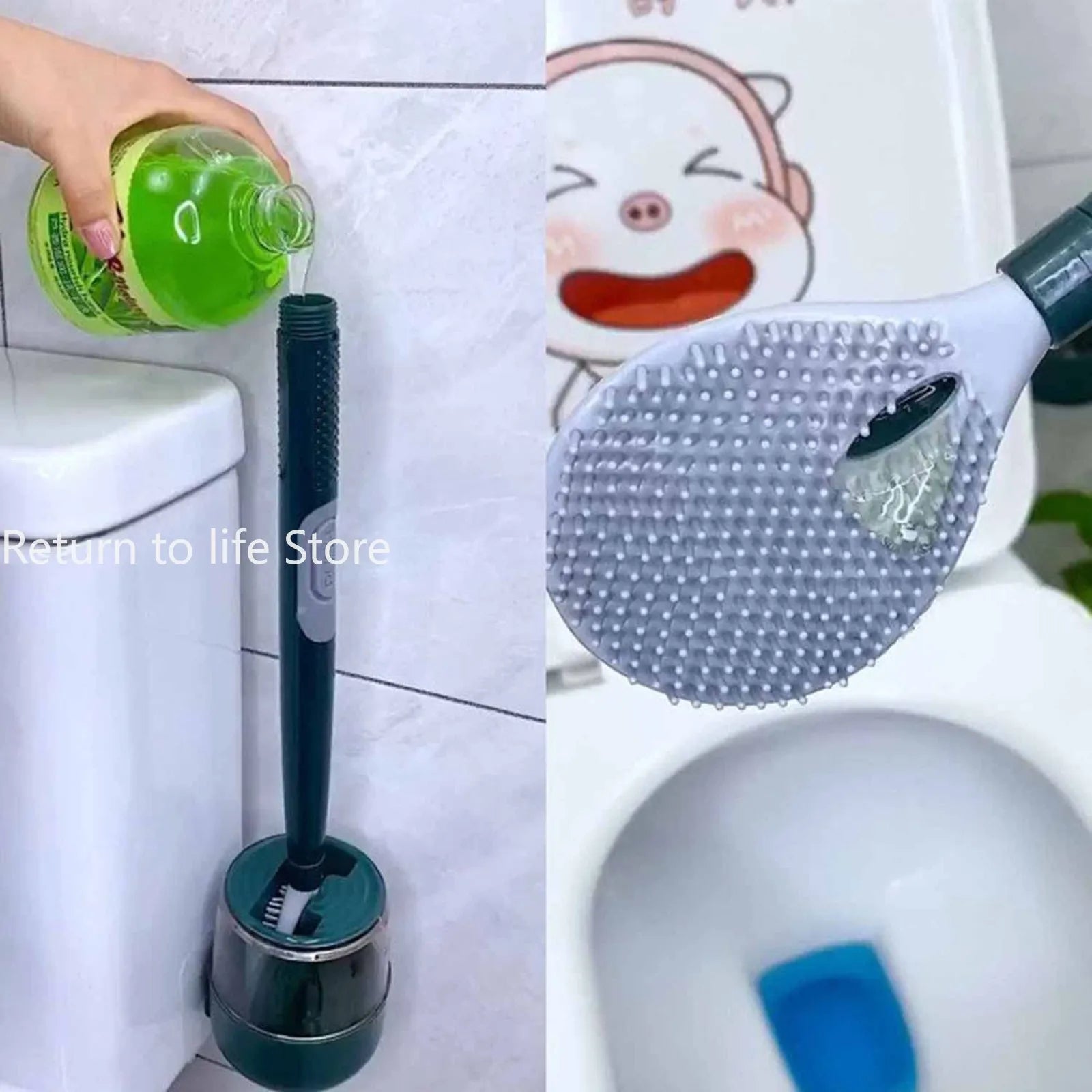 brosse distributrice de savon avec support en silicone pour nettoyage - vue 6 sur 7