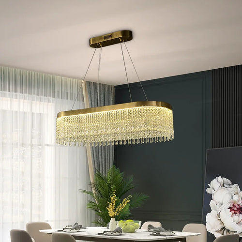 Moderner LED-Kronleuchter aus Kristall für elegantes Interieur - vue 5 sur 11