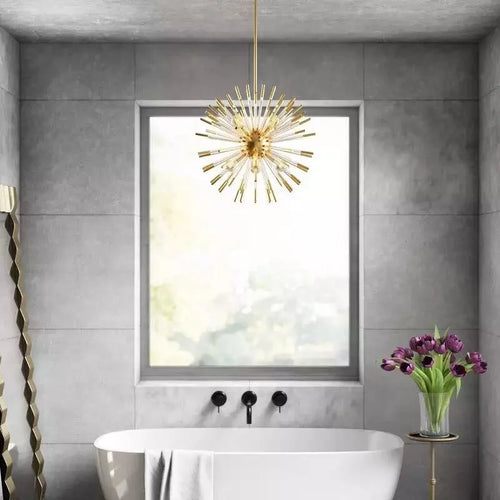 lustre de luxe 	 design cristal pissenlit led suspendue