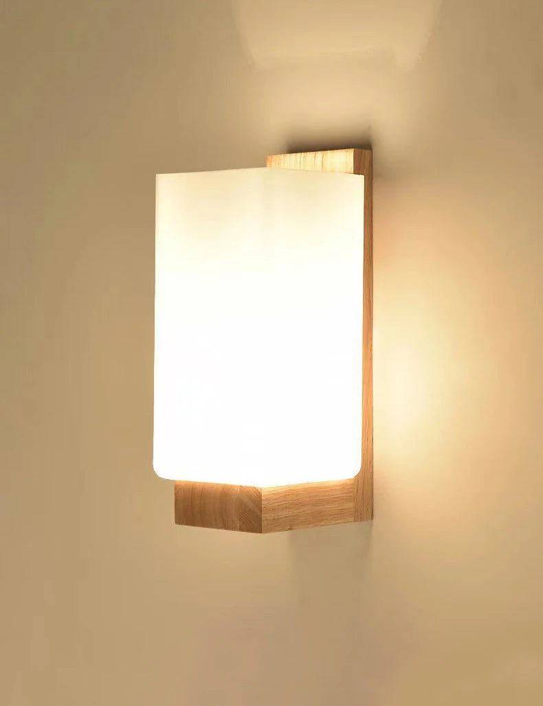 applique murale décorative nordique en verre et bois design intérieur - vue 5 sur 14
