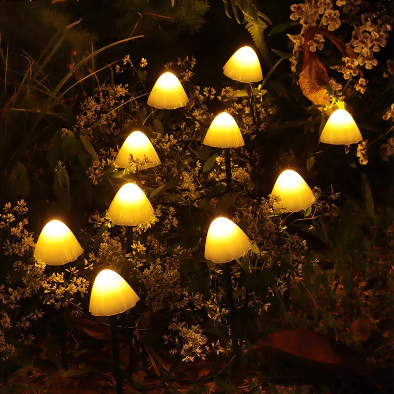 Lampe à gazon solaire champignon lampe à LED extérieure brillant sans électricité IP65 jardin décorer terrasse solaire étanche lumière de pelouse - vue 4 sur 6