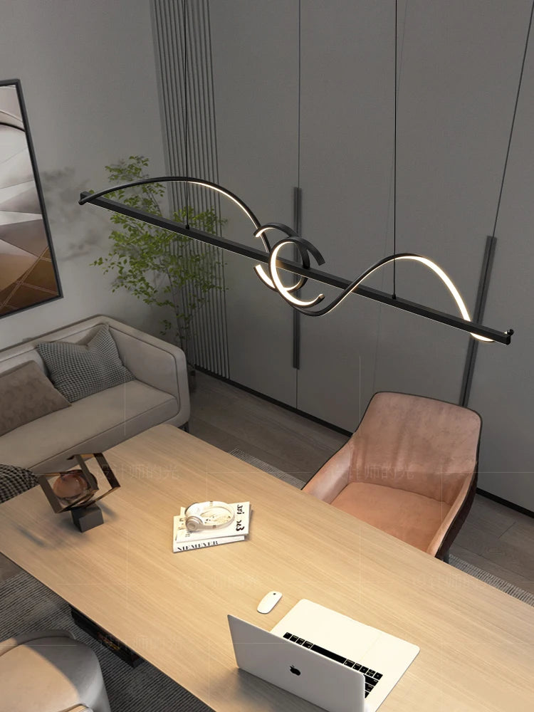 lustre led moderne simple nordique luxe luminaires intérieurs - vue 5 sur 9
