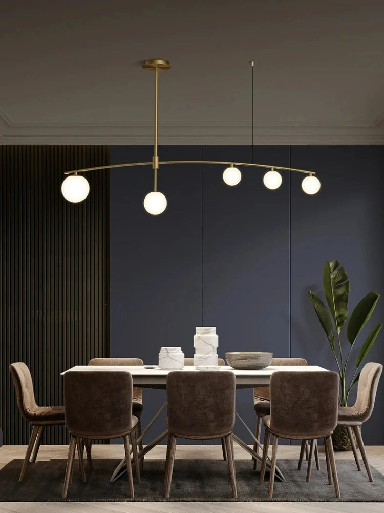 lustre moderne en métal et verre pour intérieur nordique - vue 3 sur 9