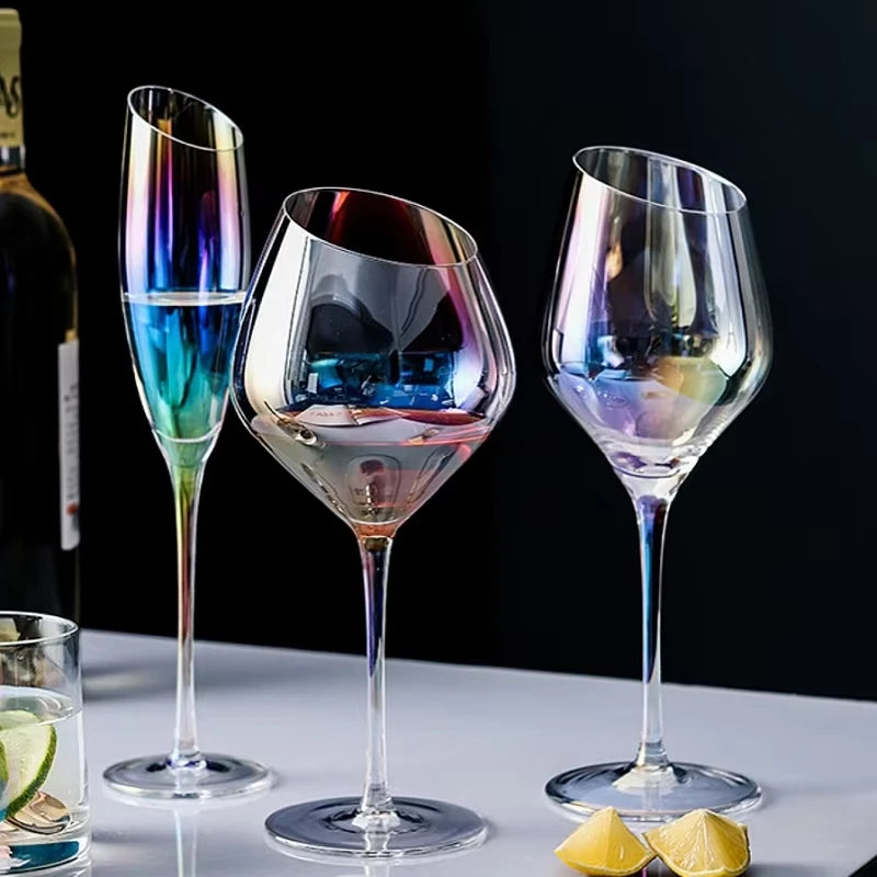 Verres à champagne biseautés style nordique changeant - vue 2 sur 7