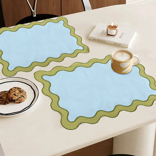 Serviette de table lot 4 coton lin moderne - vue 7 sur 7