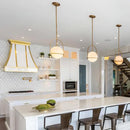 Nordic Globe Pendant Lamp Glass Ball Ceiling Suspension Hanging Light for Kitchen Island Dining Room