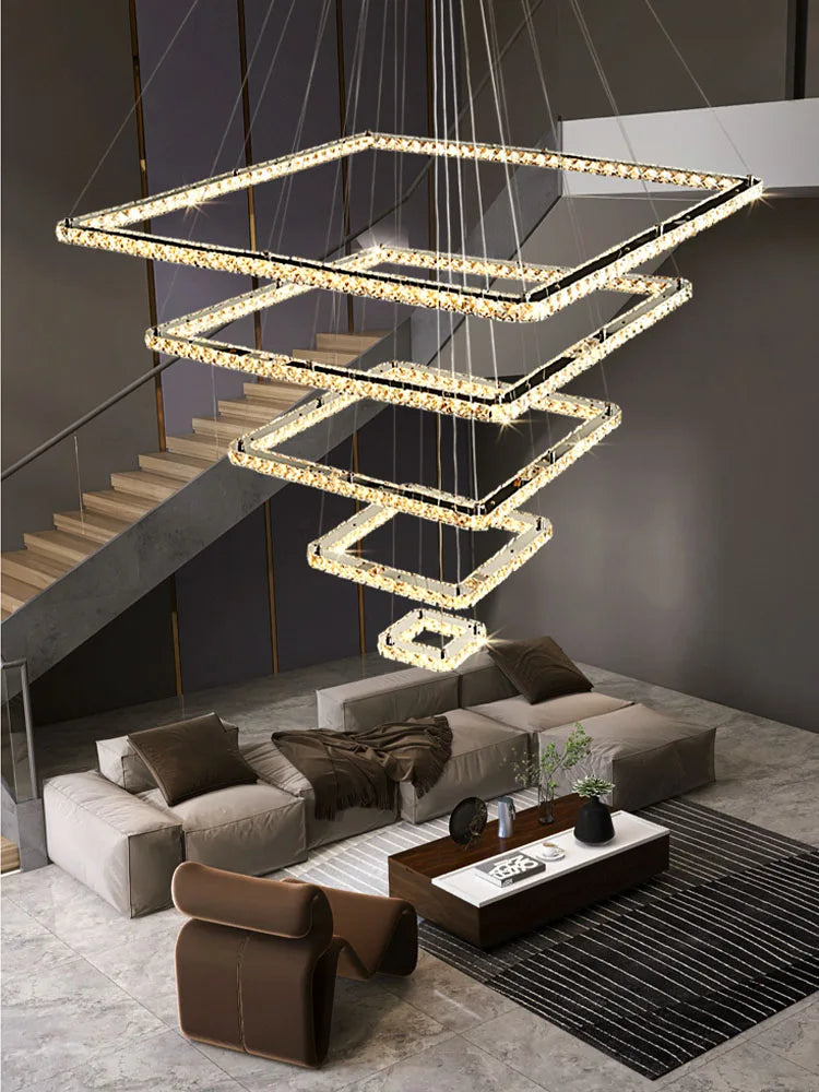 lustre à led minimaliste moderne en cristal design élégant - vue 5 sur 11